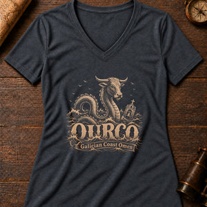Urco Sea Beast Women's V-Neck Tee — dark grey heather
