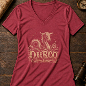 Urco Sea Beast Women's V-Neck Tee — heather red