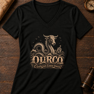 Urco Sea Beast Women's V-Neck Tee — solid black blend