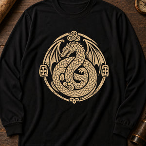 The Cuelebre Serpent Long Sleeve Shirt — Black