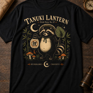 Tanuki Moon Lantern — black