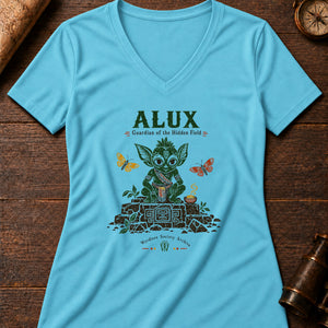 Alux Ruin Watcher Women's V-Neck Tee — turquoise