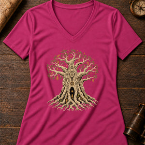 Baobab Night Archive Women's V-Neck Tee — berry