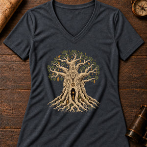 Baobab Night Archive Women's V-Neck Tee — dark grey heather