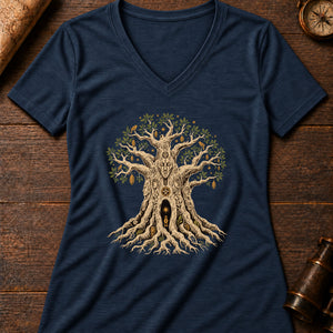 Baobab Night Archive Women's V-Neck Tee — heather navy