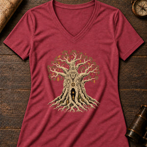 Baobab Night Archive Women's V-Neck Tee — heather red