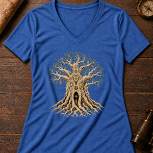 Baobab Night Archive Women's V-Neck Tee — heather true royal