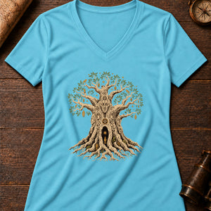 Baobab Night Archive Women's V-Neck Tee — turquoise