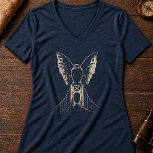 The Bridge Omen Women's V-Neck Tee — heather navy