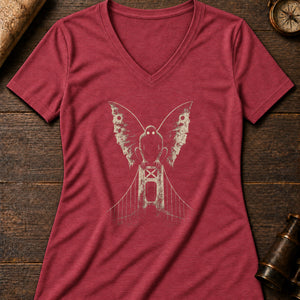 The Bridge Omen Women's V-Neck Tee — heather red