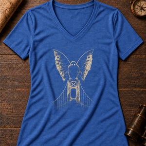 The Bridge Omen Women's V-Neck Tee — heather true royal
