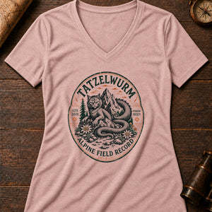 Tatzelwurm Crest Women's V-Neck Tee — heather peach