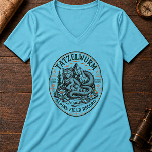 Tatzelwurm Crest Women's V-Neck Tee — turquoise