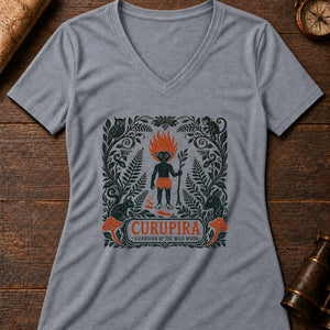 Curupira Backwards Women's V-Neck Tee — athletic heather