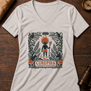 Curupira Backwards Women's V-Neck Tee — heather dust