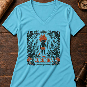 Curupira Backwards Women's V-Neck Tee — turquoise