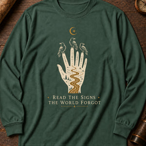 Reader Of Omens Long Sleeve Shirt — Blue Spruce
