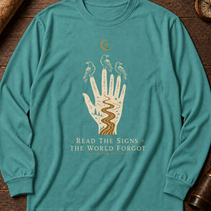 Reader Of Omens Long Sleeve Shirt — Seafoam