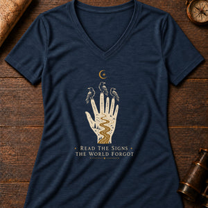 Reader Of Omens Women's V-Neck Tee — heather navy