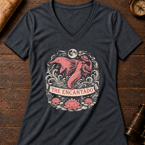 Encantado River Women's V-Neck Tee — dark grey heather