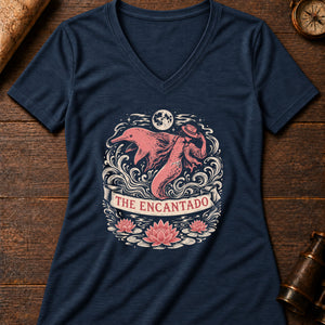 Encantado River Women's V-Neck Tee — heather navy