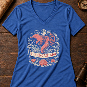 Encantado River Women's V-Neck Tee — heather true royal