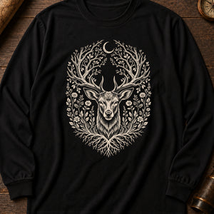 The Silent Stag Long Sleeve Shirt — Black