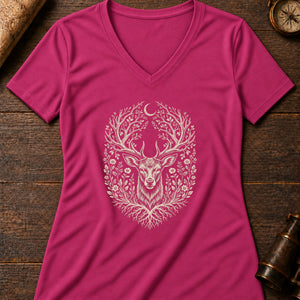 The Silent Stag Women's V-Neck Tee — berry