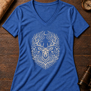 The Silent Stag Women's V-Neck Tee — heather true royal