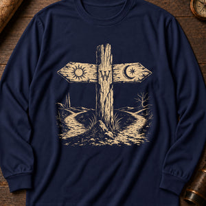Crossroads Signpost Long Sleeve Shirt — True Navy