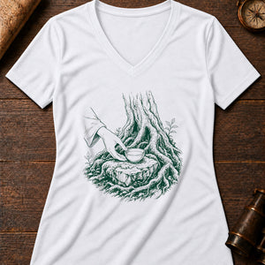 Fae Tithe Women's V-Neck Tee — solid white blend