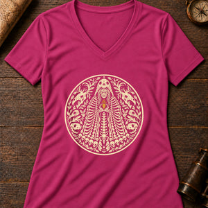 The Bone Mother Women's V-Neck Tee — berry