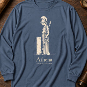 Mourning Athena Relief Long Sleeve Shirt — Blue Jean
