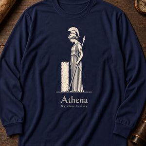 Mourning Athena Relief Long Sleeve Shirt — True Navy