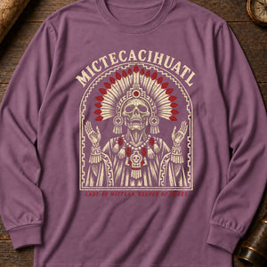 Mictecacihuatl, Lady of Mictlan Long Sleeve Shirt — Berry