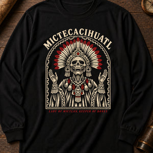Mictecacihuatl, Lady of Mictlan Long Sleeve Shirt — Black