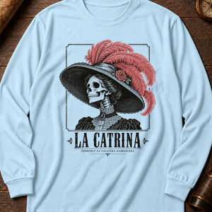 La Catrina plumed profile Long Sleeve Shirt — Chambray