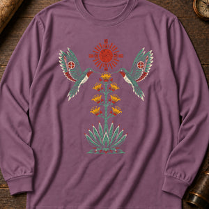 Hummingbird Warrior Souls Long Sleeve Shirt — Berry
