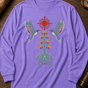 Hummingbird Warrior Souls Long Sleeve Shirt — Violet
