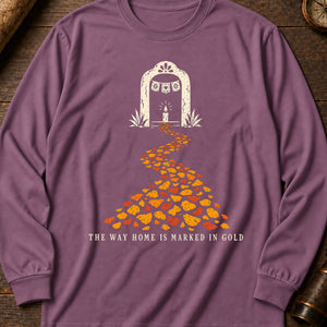 Cempasúchil Petal Path Long Sleeve Shirt — Berry