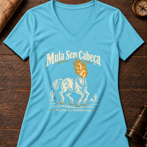 Mula Sem Cabeça Women's V-Neck Tee — turquoise
