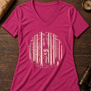 Jangsan Tiger Women's V-Neck Tee — berry