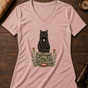 Cat Sìth Dyke Women's V-Neck Tee — heather peach