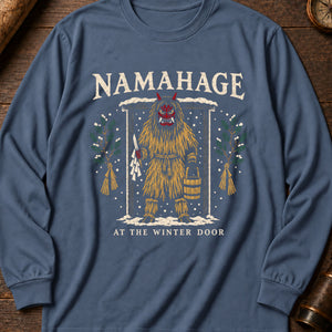 Namahage Threshold Long Sleeve Shirt — Blue Jean