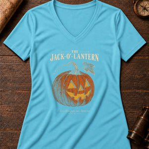 Jack-o'-Lantern Specimen Women's V-Neck Tee — turquoise