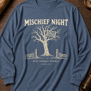 Mischief Night Gate Long Sleeve Shirt — Blue Jean