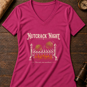 Nutcrack Night Fortune Women's V-Neck Tee — berry