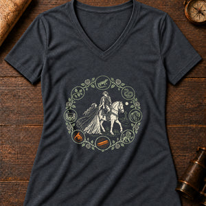 Tam Lin's Rescue Women's V-Neck Tee — dark grey heather