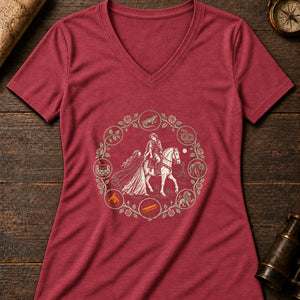 Tam Lin's Rescue Women's V-Neck Tee — heather red
