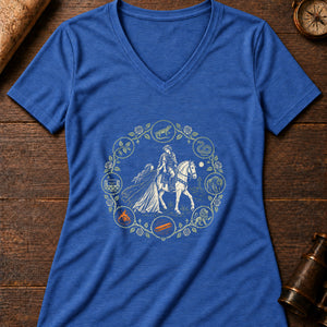 Tam Lin's Rescue Women's V-Neck Tee — heather true royal